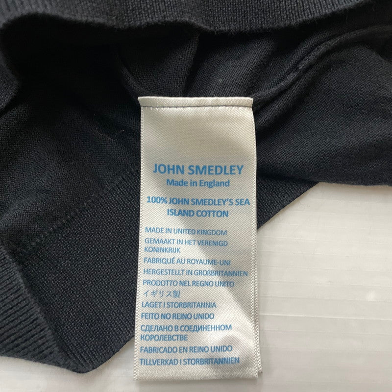 【中古品】【メンズ】 JOHN SMEDLEY ジョンスメドレー ISIS 30 GAUGE SEAISLAND COTTON POLO KNIT アイシス 30ゲージ シーアイランド コットン ポロニット 半袖 トップス 141-260929-yo-09-teih サイズ：L カラー：ブラック 万代Net店