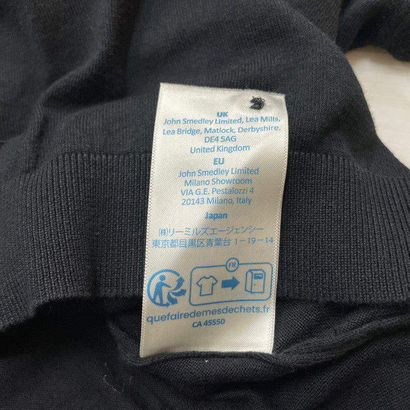 【中古品】【メンズ】 JOHN SMEDLEY ジョンスメドレー ISIS 30 GAUGE SEAISLAND COTTON POLO KNIT アイシス 30ゲージ シーアイランド コットン ポロニット 半袖 トップス 141-260929-yo-09-teih サイズ：L カラー：ブラック 万代Net店