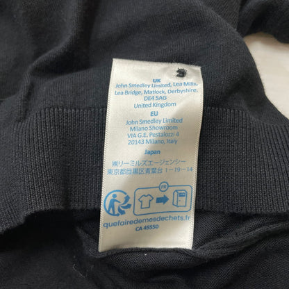 【中古品】【メンズ】 JOHN SMEDLEY ジョンスメドレー ISIS 30 GAUGE SEAISLAND COTTON POLO KNIT アイシス 30ゲージ シーアイランド コットン ポロニット 半袖 トップス 141-260929-yo-09-teih サイズ：L カラー：ブラック 万代Net店