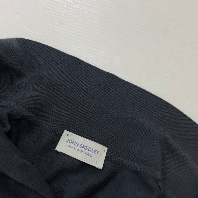 【中古品】【メンズ】 JOHN SMEDLEY ジョンスメドレー ISIS 30 GAUGE SEAISLAND COTTON POLO KNIT アイシス 30ゲージ シーアイランド コットン ポロニット 半袖 トップス 141-260929-yo-09-teih サイズ：L カラー：ブラック 万代Net店