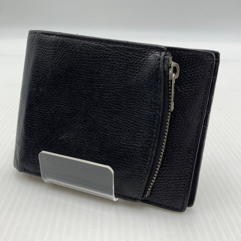 【中古品】【メンズ/レディース】 MAISON MARGIELA メゾン マルジェラ LEATHER FLAP WALLET レザーフラップ ウォレット 二つ折り財布 181-260929-ko-12-teih カラー：ブラック 万代Net店