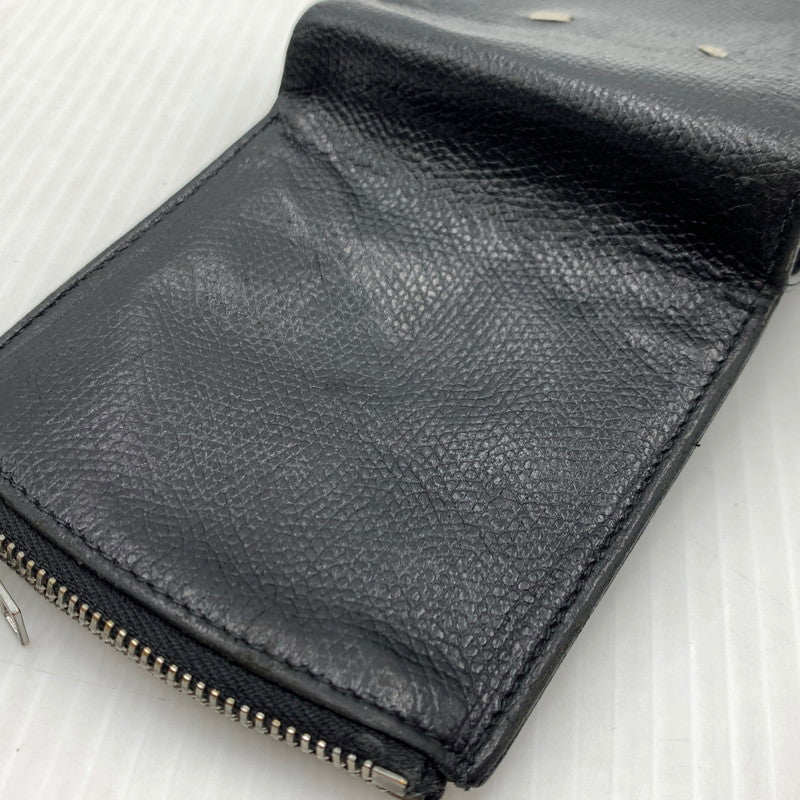 【中古品】【メンズ/レディース】 MAISON MARGIELA メゾン マルジェラ LEATHER FLAP WALLET レザーフラップ ウォレット 二つ折り財布 181-260929-ko-12-teih カラー：ブラック 万代Net店