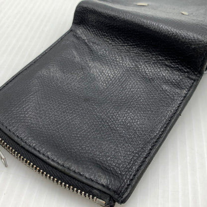 【中古品】【メンズ/レディース】 MAISON MARGIELA メゾン マルジェラ LEATHER FLAP WALLET レザーフラップ ウォレット 二つ折り財布 181-260929-ko-12-teih カラー：ブラック 万代Net店