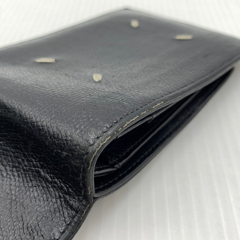 【中古品】【メンズ/レディース】 MAISON MARGIELA メゾン マルジェラ LEATHER FLAP WALLET レザーフラップ ウォレット 二つ折り財布 181-260929-ko-12-teih カラー：ブラック 万代Net店