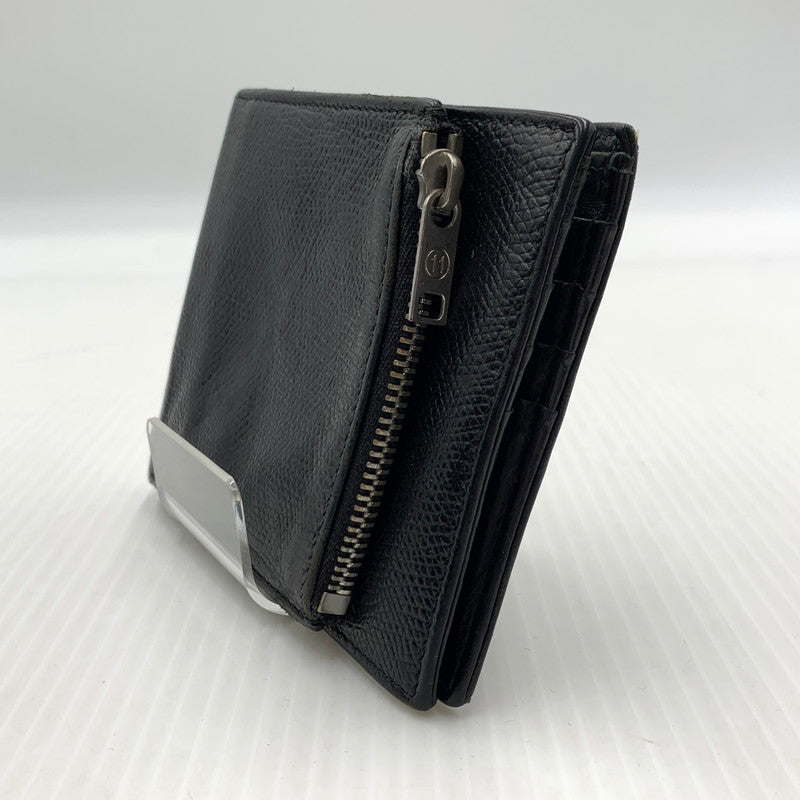 【中古品】【メンズ/レディース】 MAISON MARGIELA メゾン マルジェラ LEATHER FLAP WALLET レザーフラップ ウォレット 二つ折り財布 181-260929-ko-12-teih カラー：ブラック 万代Net店