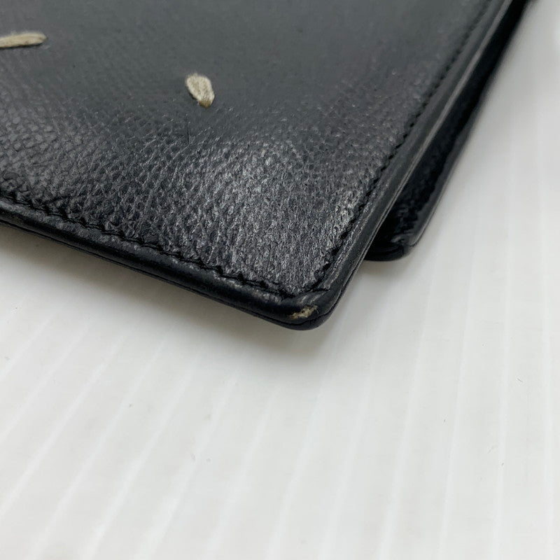 【中古品】【メンズ/レディース】 MAISON MARGIELA メゾン マルジェラ LEATHER FLAP WALLET レザーフラップ ウォレット 二つ折り財布 181-260929-ko-12-teih カラー：ブラック 万代Net店