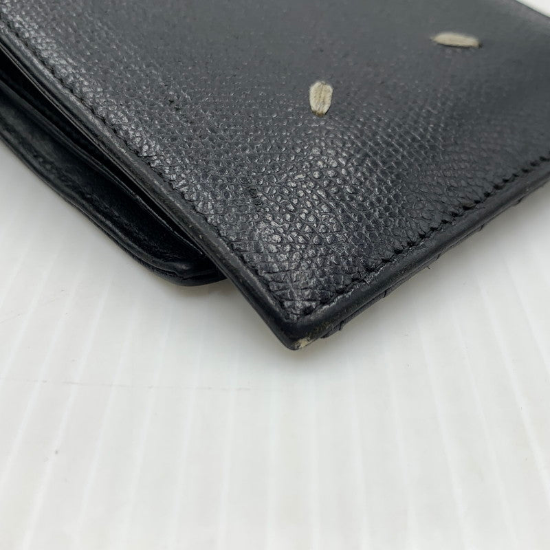 【中古品】【メンズ/レディース】 MAISON MARGIELA メゾン マルジェラ LEATHER FLAP WALLET レザーフラップ ウォレット 二つ折り財布 181-260929-ko-12-teih カラー：ブラック 万代Net店