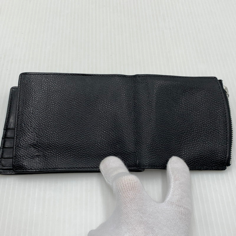 【中古品】【メンズ/レディース】 MAISON MARGIELA メゾン マルジェラ LEATHER FLAP WALLET レザーフラップ ウォレット 二つ折り財布 181-260929-ko-12-teih カラー：ブラック 万代Net店