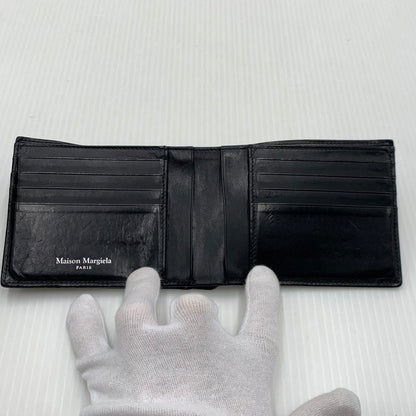 【中古品】【メンズ/レディース】 MAISON MARGIELA メゾン マルジェラ LEATHER FLAP WALLET レザーフラップ ウォレット 二つ折り財布 181-260929-ko-12-teih カラー：ブラック 万代Net店