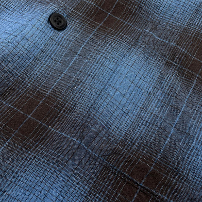 【中古品】【メンズ】 STUSSY ステューシー BOXY SHADOW PLAID SHIRT ボクシー ダークシャドウ プレイド シャツ 半袖 トップス 142-260930-yo-17-teih サイズ：L カラー：ブルー 万代Net店