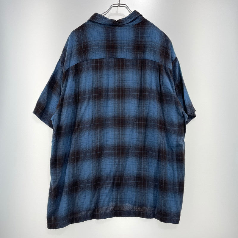 【中古品】【メンズ】 STUSSY ステューシー BOXY SHADOW PLAID SHIRT ボクシー ダークシャドウ プレイド シャツ 半袖 トップス 142-260930-yo-17-teih サイズ：L カラー：ブルー 万代Net店