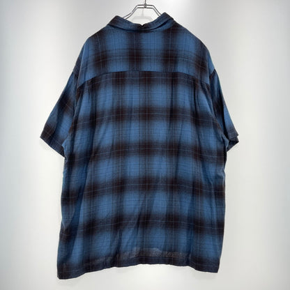 【中古品】【メンズ】 STUSSY ステューシー BOXY SHADOW PLAID SHIRT ボクシー ダークシャドウ プレイド シャツ 半袖 トップス 142-260930-yo-17-teih サイズ：L カラー：ブルー 万代Net店