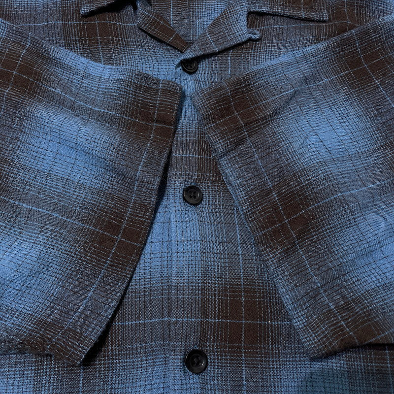 【中古品】【メンズ】 STUSSY ステューシー BOXY SHADOW PLAID SHIRT ボクシー ダークシャドウ プレイド シャツ 半袖 トップス 142-260930-yo-17-teih サイズ：L カラー：ブルー 万代Net店