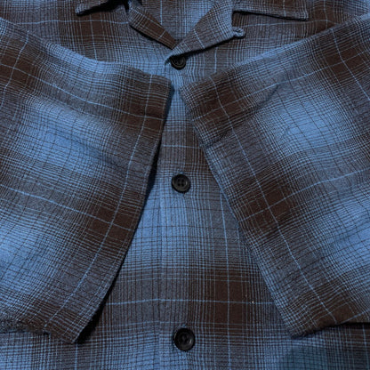 【中古品】【メンズ】 STUSSY ステューシー BOXY SHADOW PLAID SHIRT ボクシー ダークシャドウ プレイド シャツ 半袖 トップス 142-260930-yo-17-teih サイズ：L カラー：ブルー 万代Net店