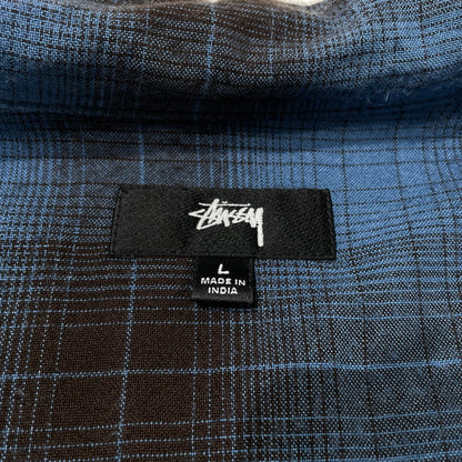 【中古品】【メンズ】 STUSSY ステューシー BOXY SHADOW PLAID SHIRT ボクシー ダークシャドウ プレイド シャツ 半袖 トップス 142-260930-yo-17-teih サイズ：L カラー：ブルー 万代Net店