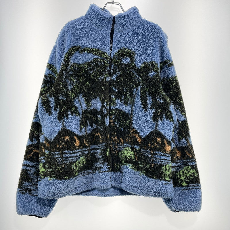 【中古品】【メンズ】 STUSSY ステューシー 19AW HAWAIIAN JACQUARD MOCK JACKET 118328 ハワイアン ジャガード モック ジャケット アウター ボアジャケット 142-260930-yo-10-teih サイズ：XL カラー：ブルー 万代Net店