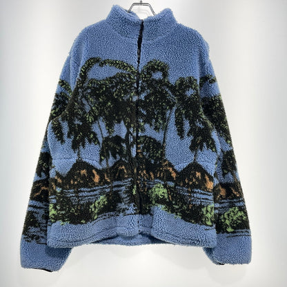【中古品】【メンズ】 STUSSY ステューシー 19AW HAWAIIAN JACQUARD MOCK JACKET 118328 ハワイアン ジャガード モック ジャケット アウター ボアジャケット 142-260930-yo-10-teih サイズ：XL カラー：ブルー 万代Net店