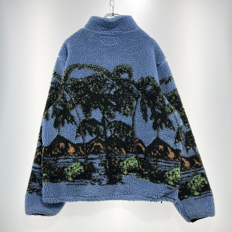 【中古品】【メンズ】 STUSSY ステューシー 19AW HAWAIIAN JACQUARD MOCK JACKET 118328 ハワイアン ジャガード モック ジャケット アウター ボアジャケット 142-260930-yo-10-teih サイズ：XL カラー：ブルー 万代Net店