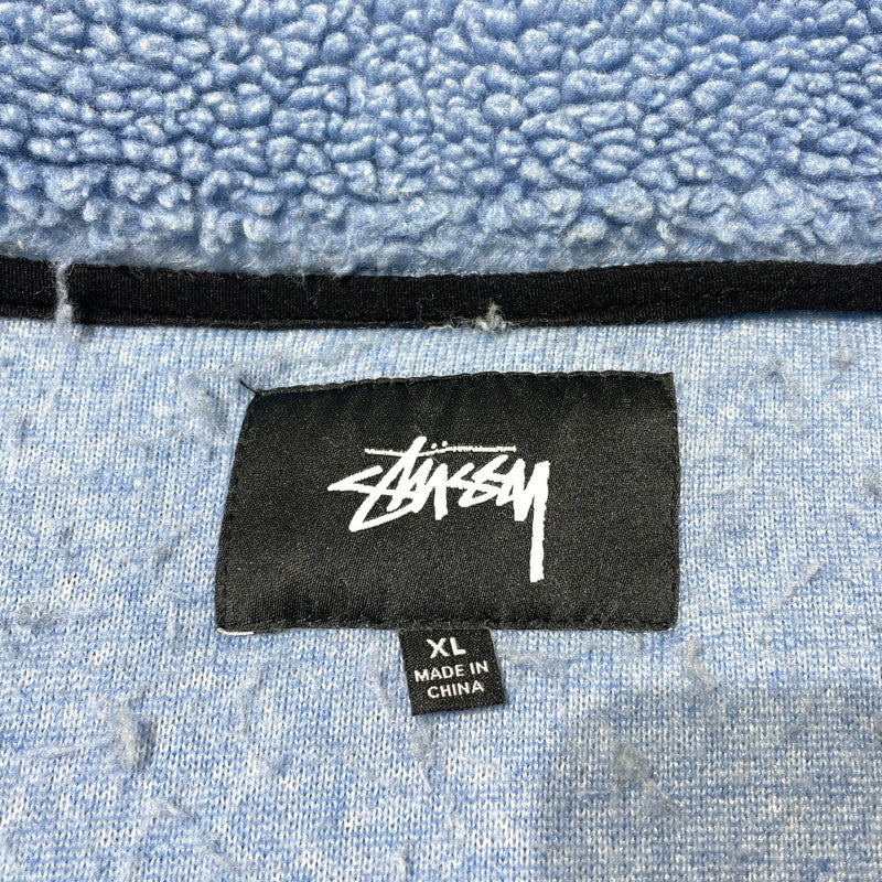 【中古品】【メンズ】 STUSSY ステューシー 19AW HAWAIIAN JACQUARD MOCK JACKET 118328 ハワイアン ジャガード モック ジャケット アウター ボアジャケット 142-260930-yo-10-teih サイズ：XL カラー：ブルー 万代Net店