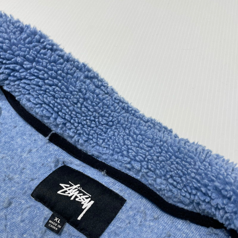 【中古品】【メンズ】 STUSSY ステューシー 19AW HAWAIIAN JACQUARD MOCK JACKET 118328 ハワイアン ジャガード モック ジャケット アウター ボアジャケット 142-260930-yo-10-teih サイズ：XL カラー：ブルー 万代Net店