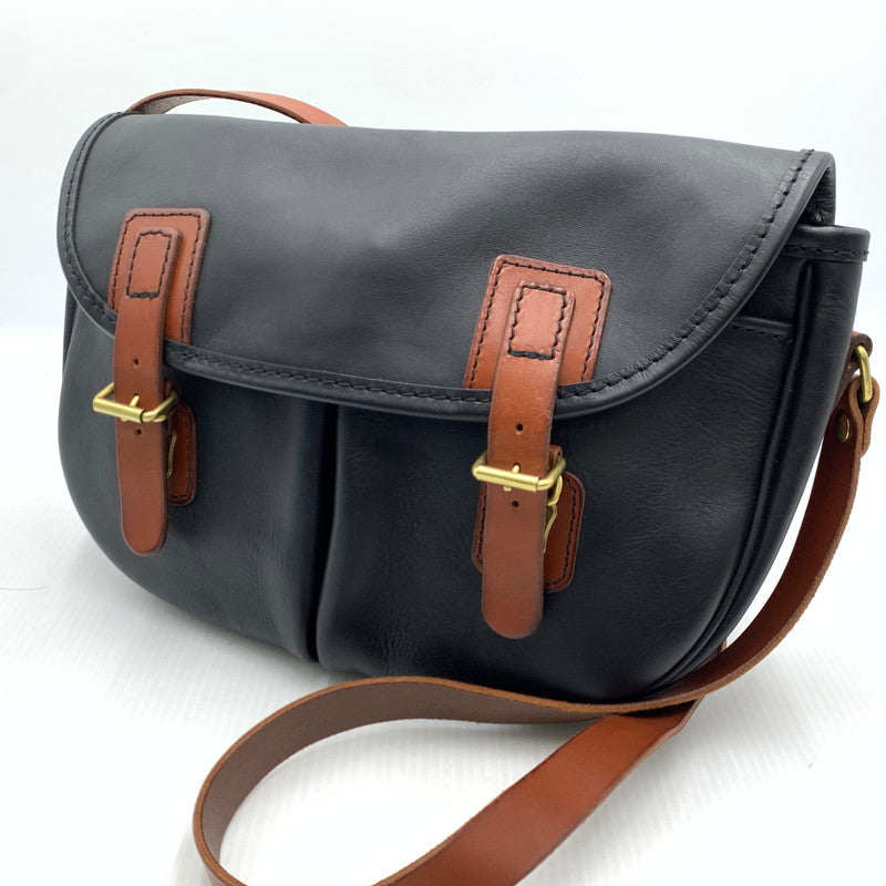 【中古品】【メンズ/レディース】 HERZ ヘルツ LEATHER SHOULDER BAG レザー ショルダーバッグ カバン 188-260929-ko-20-teih カラー：ブラック/ブラウン 万代Net店