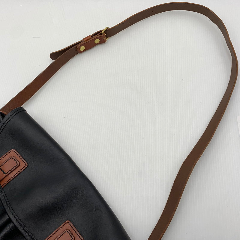 【中古品】【メンズ/レディース】 HERZ ヘルツ LEATHER SHOULDER BAG レザー ショルダーバッグ カバン 188-260929-ko-20-teih カラー：ブラック/ブラウン 万代Net店