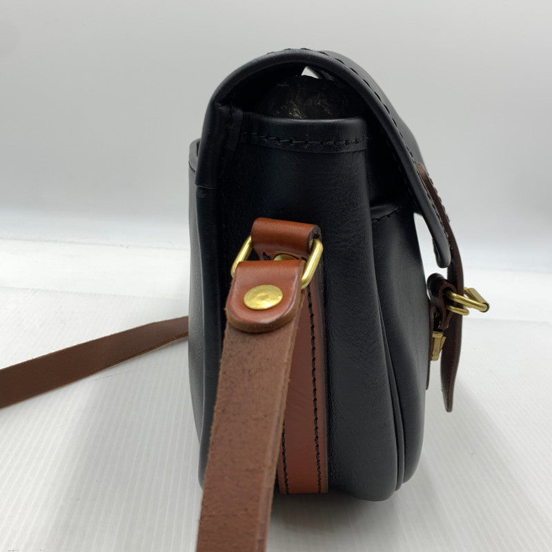 【中古品】【メンズ/レディース】 HERZ ヘルツ LEATHER SHOULDER BAG レザー ショルダーバッグ カバン 188-260929-ko-20-teih カラー：ブラック/ブラウン 万代Net店