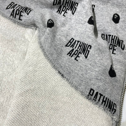 【中古品】【メンズ】 A BATHING APE アベイシングエイプ MONOGRAM FULL ZIP PARKA 001ZPG201025X モノグラム フルジップ パーカー 長袖 トップス 142-260930-yo-16-teih サイズ：2XL カラー：グレー 万代Net店