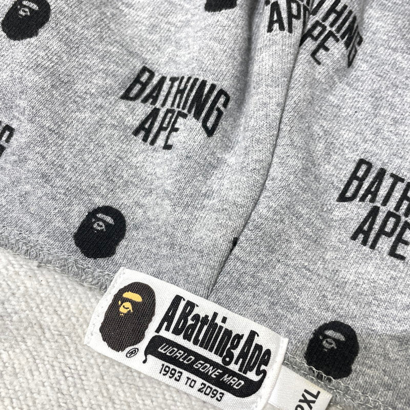 【中古品】【メンズ】 A BATHING APE アベイシングエイプ MONOGRAM FULL ZIP PARKA 001ZPG201025X モノグラム フルジップ パーカー 長袖 トップス 142-260930-yo-16-teih サイズ：2XL カラー：グレー 万代Net店