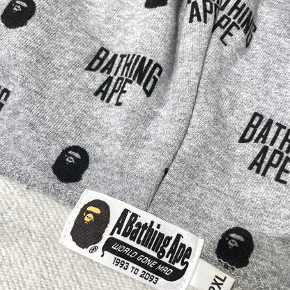 【中古品】【メンズ】 A BATHING APE アベイシングエイプ MONOGRAM FULL ZIP PARKA 001ZPG201025X モノグラム フルジップ パーカー 長袖 トップス 142-260930-yo-16-teih サイズ：2XL カラー：グレー 万代Net店