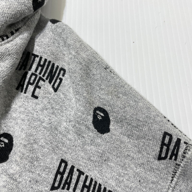 【中古品】【メンズ】 A BATHING APE アベイシングエイプ MONOGRAM FULL ZIP PARKA 001ZPG201025X モノグラム フルジップ パーカー 長袖 トップス 142-260930-yo-16-teih サイズ：2XL カラー：グレー 万代Net店