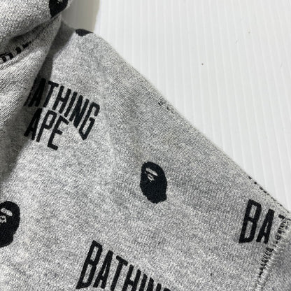 【中古品】【メンズ】 A BATHING APE アベイシングエイプ MONOGRAM FULL ZIP PARKA 001ZPG201025X モノグラム フルジップ パーカー 長袖 トップス 142-260930-yo-16-teih サイズ：2XL カラー：グレー 万代Net店