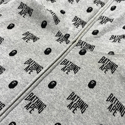 【中古品】【メンズ】 A BATHING APE アベイシングエイプ MONOGRAM FULL ZIP PARKA 001ZPG201025X モノグラム フルジップ パーカー 長袖 トップス 142-260930-yo-16-teih サイズ：2XL カラー：グレー 万代Net店