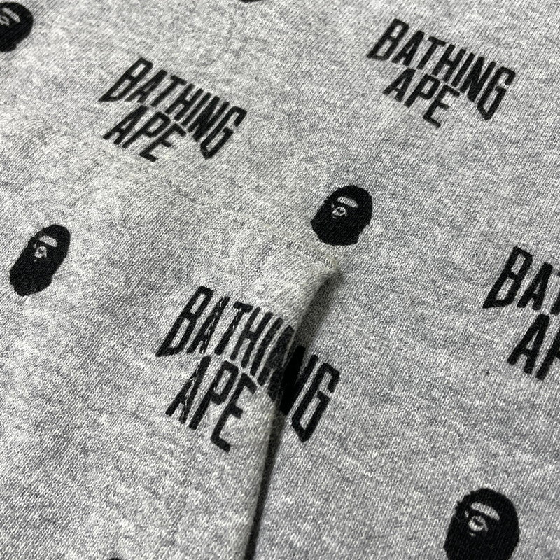 【中古品】【メンズ】 A BATHING APE アベイシングエイプ MONOGRAM FULL ZIP PARKA 001ZPG201025X モノグラム フルジップ パーカー 長袖 トップス 142-260930-yo-16-teih サイズ：2XL カラー：グレー 万代Net店