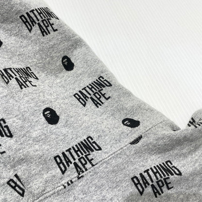 【中古品】【メンズ】 A BATHING APE アベイシングエイプ MONOGRAM FULL ZIP PARKA 001ZPG201025X モノグラム フルジップ パーカー 長袖 トップス 142-260930-yo-16-teih サイズ：2XL カラー：グレー 万代Net店