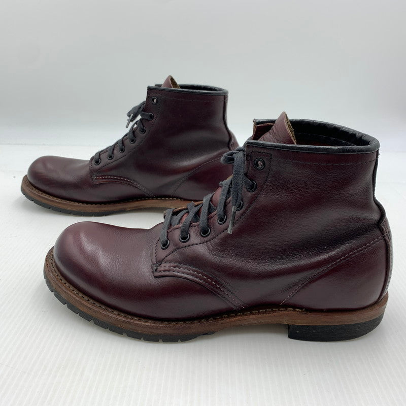 【中古品】【メンズ】 RED WING レッドウィング BECKMAN BOOTS BLACK CHERRY 9011 ベックマン ブーツ 靴 ラウンドトゥ 164-260929-ko-27-teih サイズ：26cm カラー：レッド 万代Net店