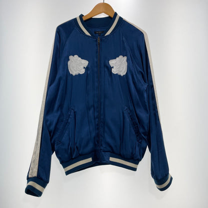 【中古品】【メンズ】 603 MIDWEST ロクマルサン ミッドウエスト TIGER EMBROIDERY SILK SKA-JACKET 虎刺繍 シルク スカジャン ライトアウター スーベニアジャケット 147-260930-yo-09-teih サイズ：L カラー：ネイビー 万代Net店