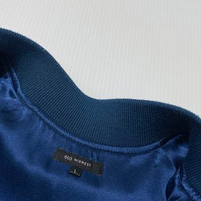 【中古品】【メンズ】 603 MIDWEST ロクマルサン ミッドウエスト TIGER EMBROIDERY SILK SKA-JACKET 虎刺繍 シルク スカジャン ライトアウター スーベニアジャケット 147-260930-yo-09-teih サイズ：L カラー：ネイビー 万代Net店