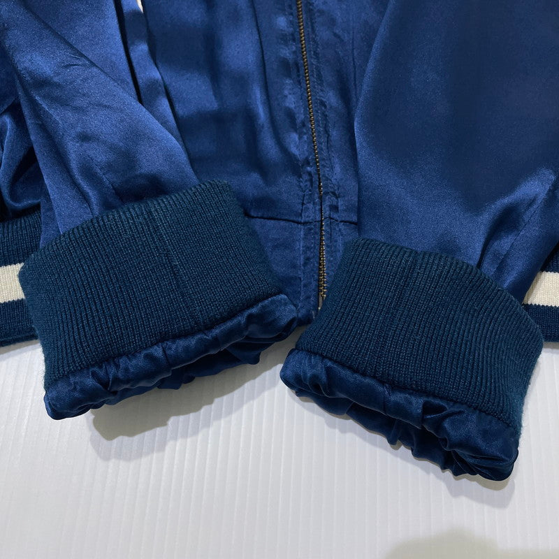 【中古品】【メンズ】 603 MIDWEST ロクマルサン ミッドウエスト TIGER EMBROIDERY SILK SKA-JACKET 虎刺繍 シルク スカジャン ライトアウター スーベニアジャケット 147-260930-yo-09-teih サイズ：L カラー：ネイビー 万代Net店