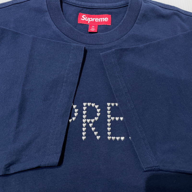 【中古品】【メンズ】 SUPREME シュプリーム 26FW HEARTS STUDDED SS TOP ハート スタッズ ショートスリーブ Tシャツ 半袖 トップス 149-260930-yo-19-teih サイズ：M カラー：ネイビー 万代Net店