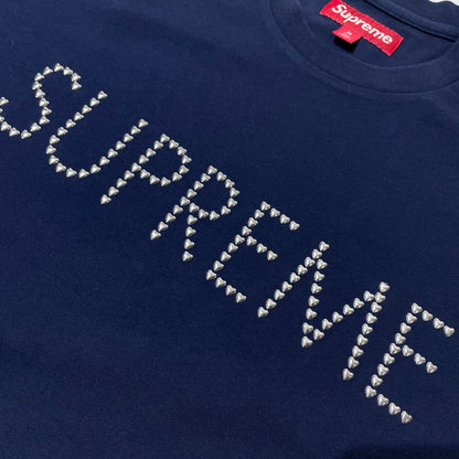 【中古品】【メンズ】 SUPREME シュプリーム 26FW HEARTS STUDDED SS TOP ハート スタッズ ショートスリーブ Tシャツ 半袖 トップス 149-260930-yo-19-teih サイズ：M カラー：ネイビー 万代Net店