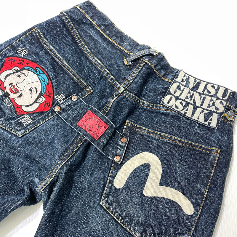 【中古品】【メンズ】 EVISU エヴィス カモメ PAINT DENIM PANTS ペイント デニムパンツ ボトムス 156-260930-yo-01-teih サイズ：32 カラー：インディゴ 万代Net店