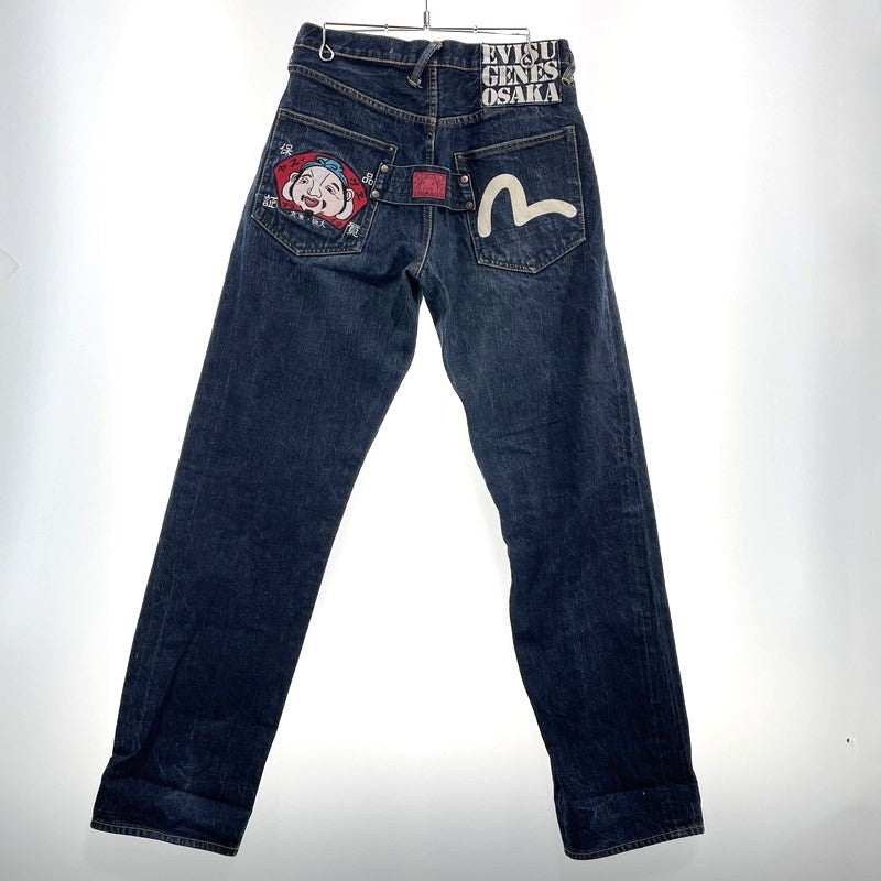 【中古品】【メンズ】 EVISU エヴィス カモメ PAINT DENIM PANTS ペイント デニムパンツ ボトムス 156-260930-yo-01-teih サイズ：32 カラー：インディゴ 万代Net店