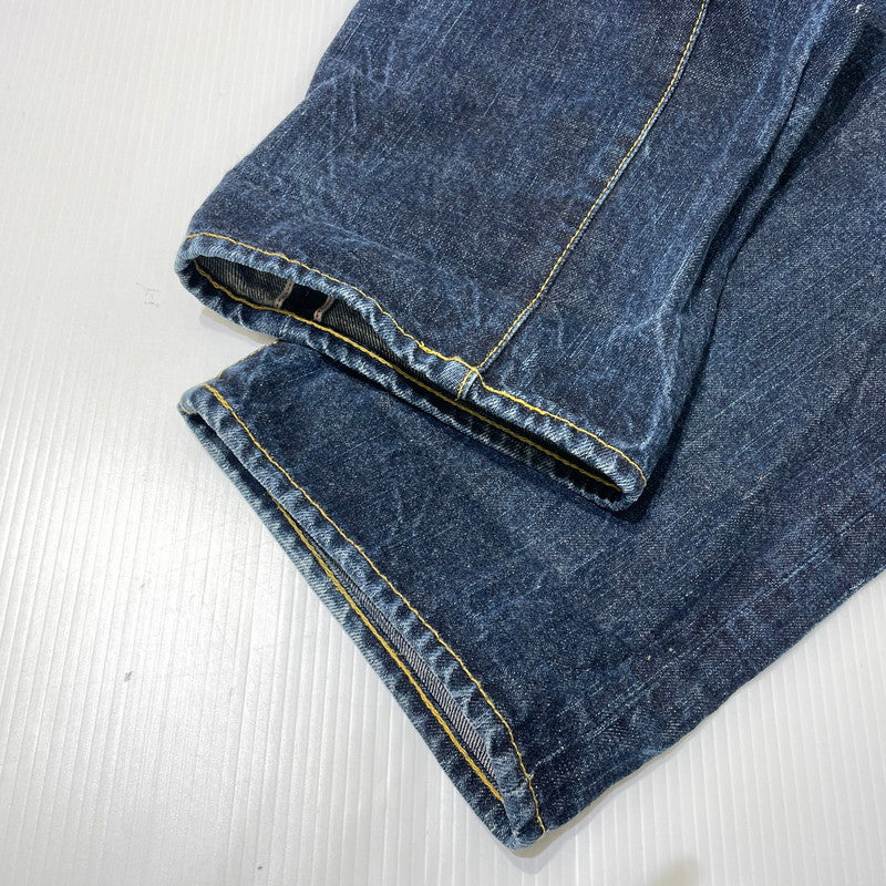 【中古品】【メンズ】 EVISU エヴィス カモメ PAINT DENIM PANTS ペイント デニムパンツ ボトムス 156-260930-yo-01-teih サイズ：32 カラー：インディゴ 万代Net店