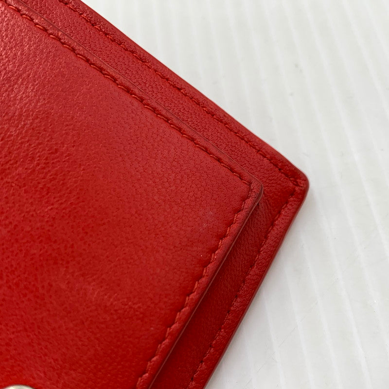 【中古品】【メンズ/レディース】 BOTTEGA VENETA ボッテガ・ヴェネタ FRAGMENT CASE フラグメントケース 財布 コインケース 181-260929-ko-10-teih カラー：レッド 万代Net店