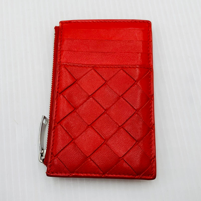 【中古品】【メンズ/レディース】 BOTTEGA VENETA ボッテガ・ヴェネタ FRAGMENT CASE フラグメントケース 財布 コインケース 181-260929-ko-10-teih カラー：レッド 万代Net店