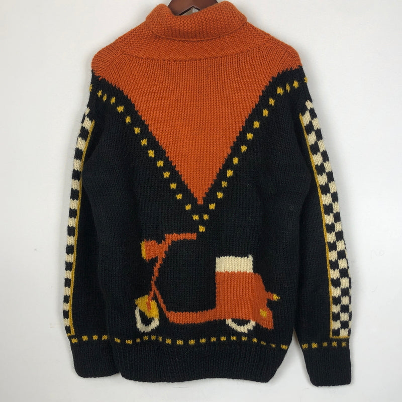 【中古品】【メンズ】 DRY BONES ドライボーンズ COWICHAN SWEATER カウチン セーター アウター 145-260929-sa-35-teih サイズ：3 カラー：オレンジ×ブラック 万代Net店