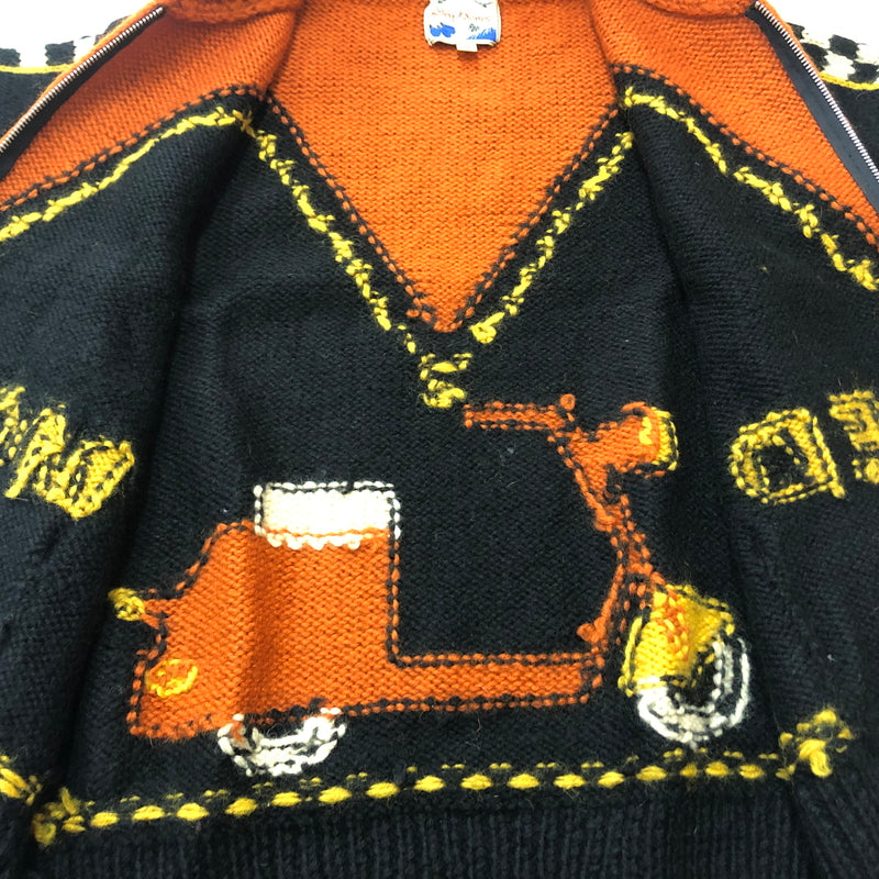 【中古品】【メンズ】 DRY BONES ドライボーンズ COWICHAN SWEATER カウチン セーター アウター 145-260929-sa-35-teih サイズ：3 カラー：オレンジ×ブラック 万代Net店