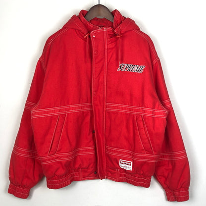 【中古品】【メンズ】 SUPREME シュプリーム × MITCHELL ＆ NESS ミッチェル アンド ネス 別注コラボ 24AW TWILL STADIUM JACKET 2024年秋冬 ツイル スタジアム ジャケット アウター 144-260929-sa-31-teih サイズ：M カラー：レッド 万代Net店