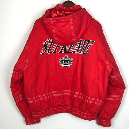 【中古品】【メンズ】 SUPREME シュプリーム × MITCHELL ＆ NESS ミッチェル アンド ネス 別注コラボ 24AW TWILL STADIUM JACKET 2024年秋冬 ツイル スタジアム ジャケット アウター 144-260929-sa-31-teih サイズ：M カラー：レッド 万代Net店